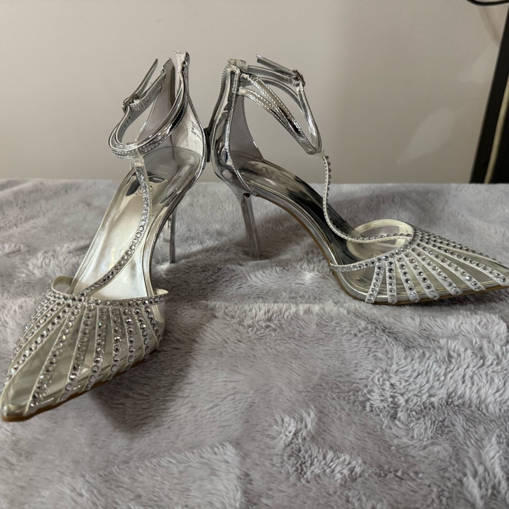 Elegant Silver Women's Heels
